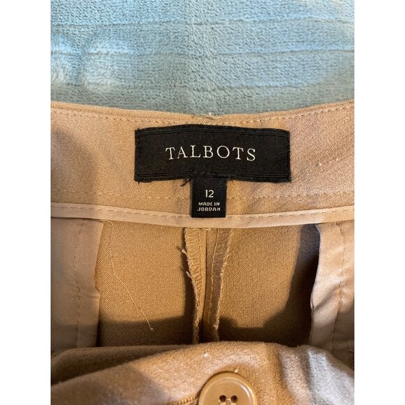 Talbots Hampshire Womens Dress Pants Size 12 Tan Career Corpcore Academia - Picture 3 of 13